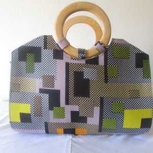 Women Handmade Satchels with Wooden Handle